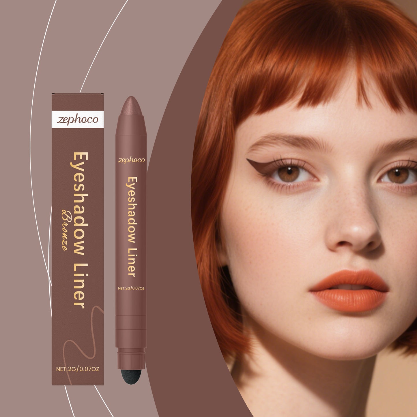 2-in-1 Eyeliner Pen Bronze for Precise Eye Makeup - 2g