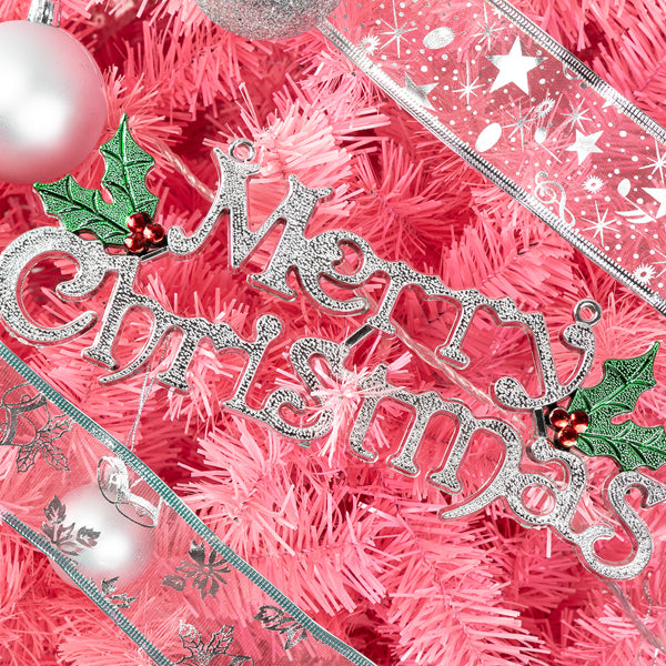 6ft Pink PVC Christmas Tree - Lush Holiday Decoration
