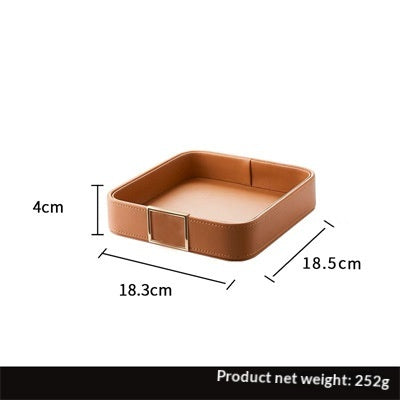 Leather Key Storage Box Light Luxury Organization Case for Home & Office