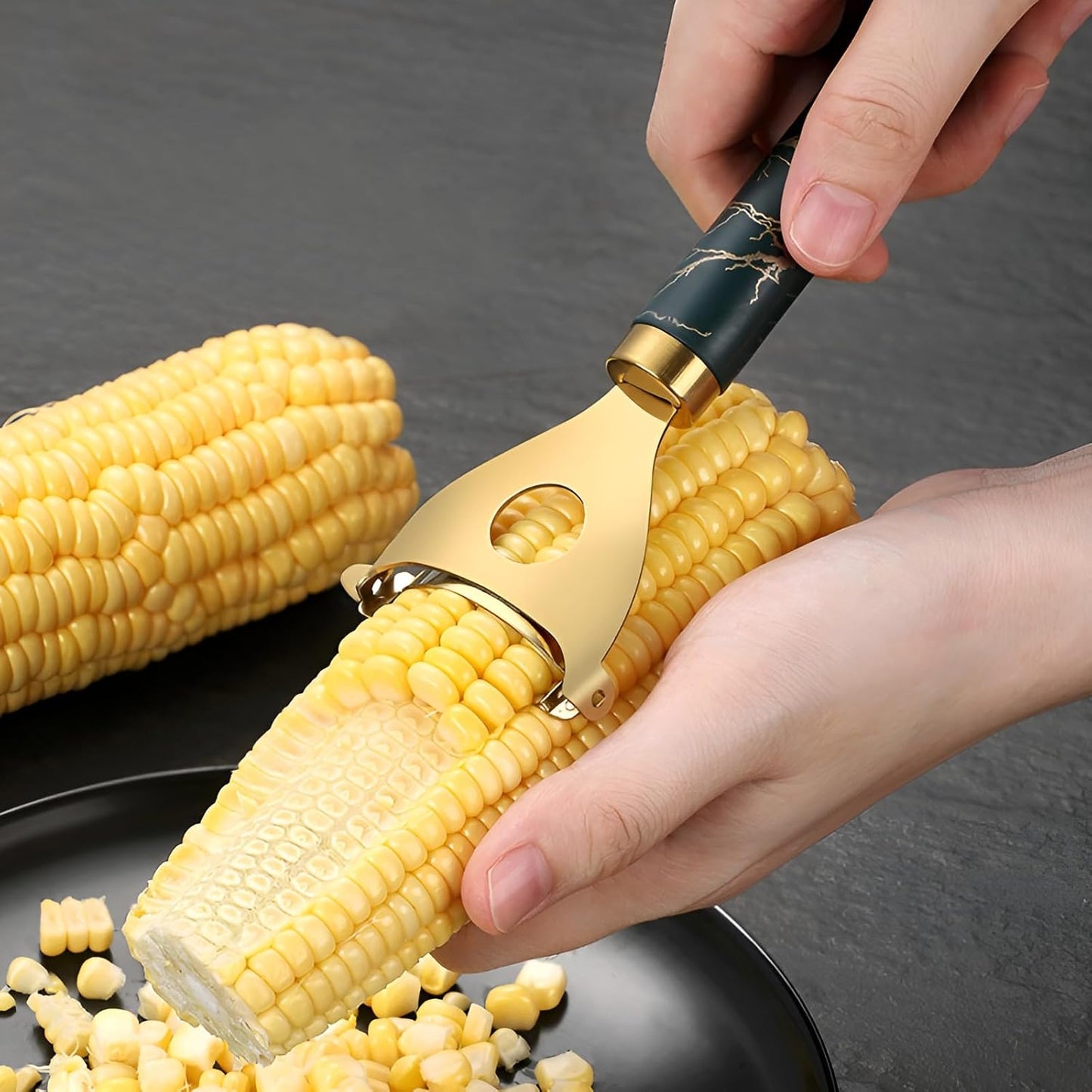 2-Pack Stainless Steel Corn Peeler Tool - Ergonomic & Efficient