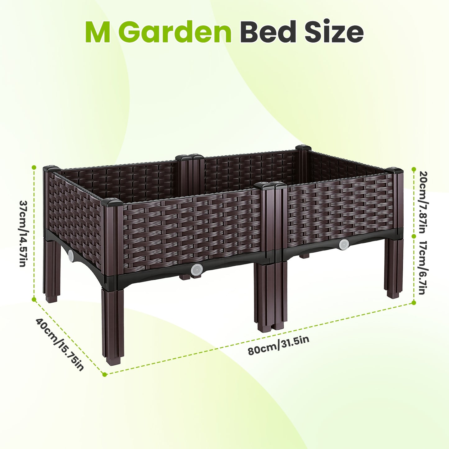 Outdoor Raised Garden Bed with Legs and Self-Watering System - Multiple Sizes