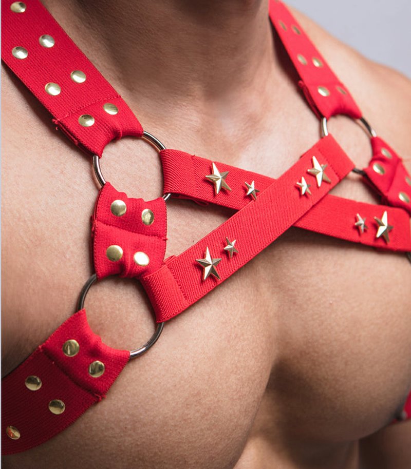 Dance Performance Suspension Vest with Shoulder Straps - Red Leather
