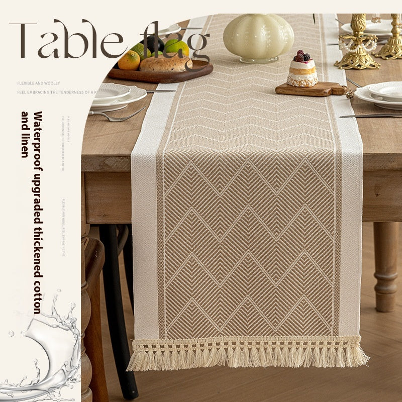 Cotton Linen Dining Tablecloth for Kitchen & Dining - Long Size