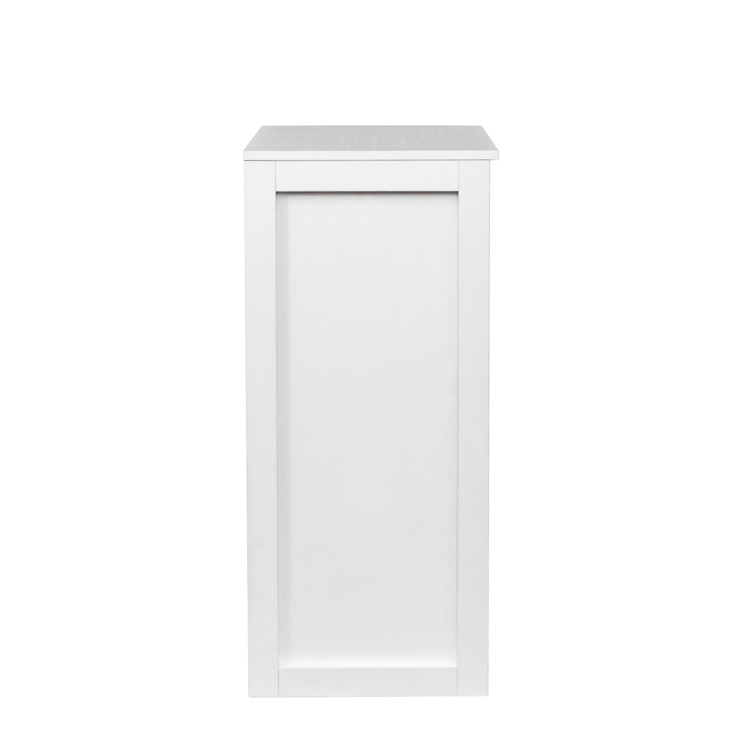 Modular 32-Bottle Wine Bar Cabinet - Brown Walnut & White
