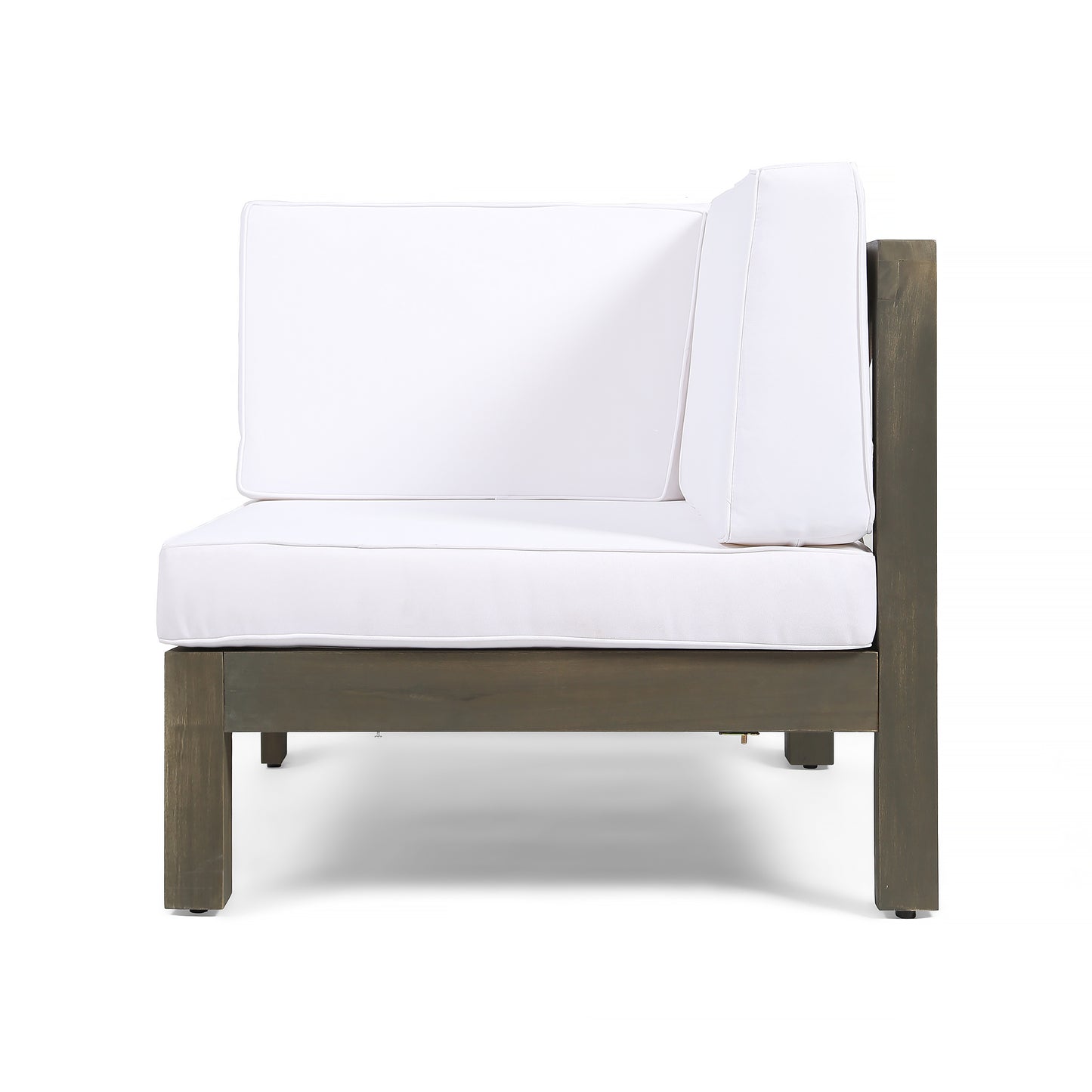 Acacia Wood X-Back Loveseat - White Outdoor Seating