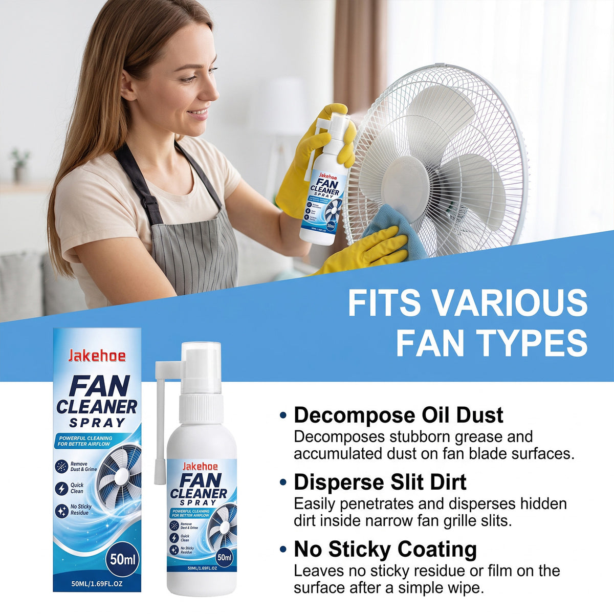Fan Cleaner Spray 50ml for Home & Office Fan Maintenance