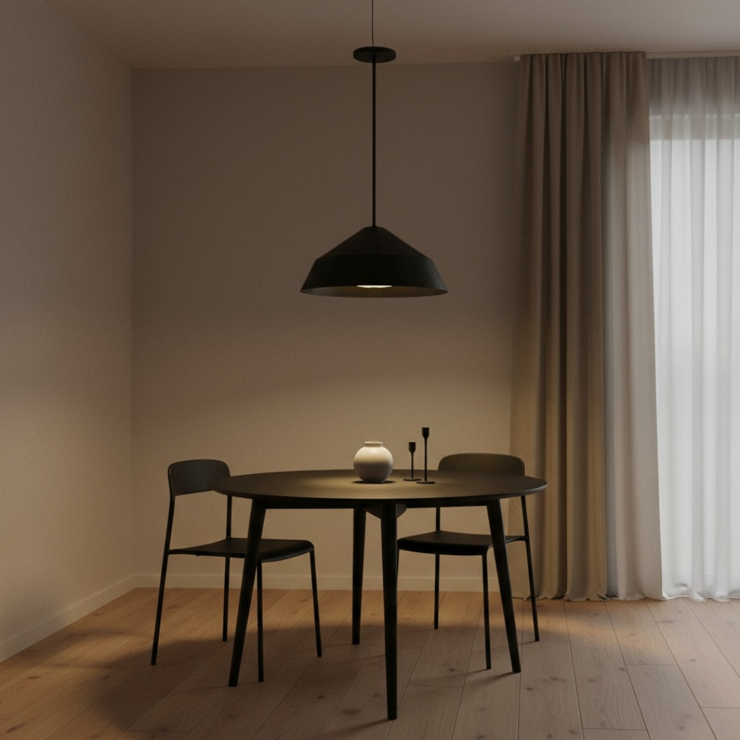 22-Inch Integrated LED Black Pendant Light Fixture