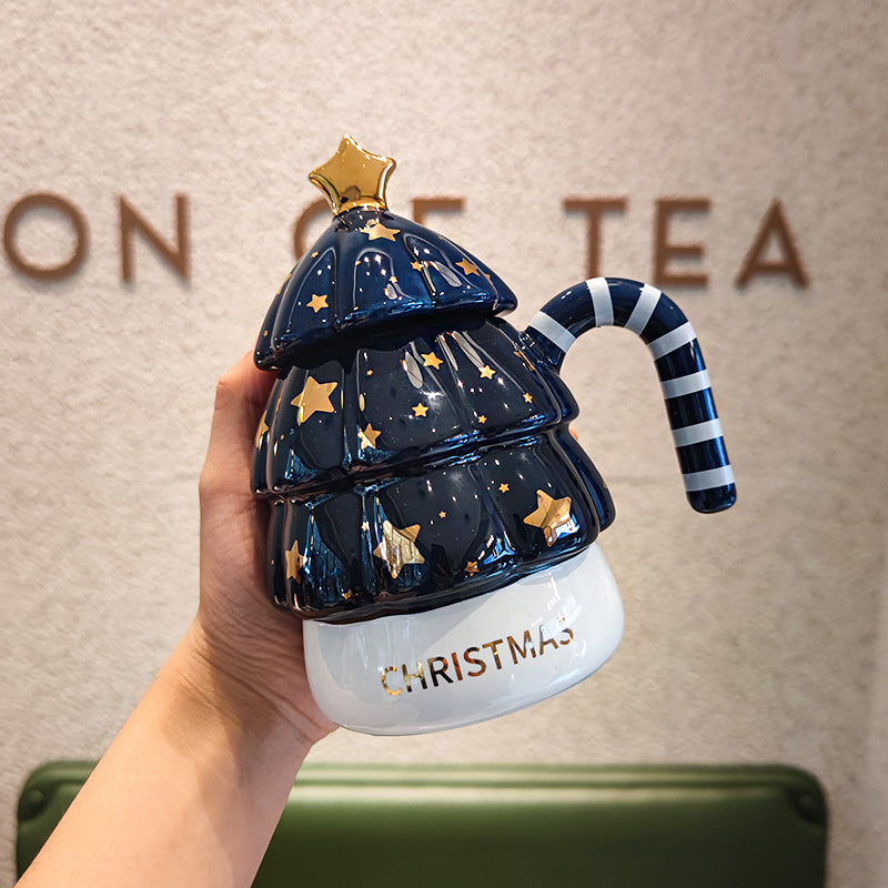 Cute Christmas Tree Cup - Creative Holiday Drinkware, Ceramic, 401-500mL