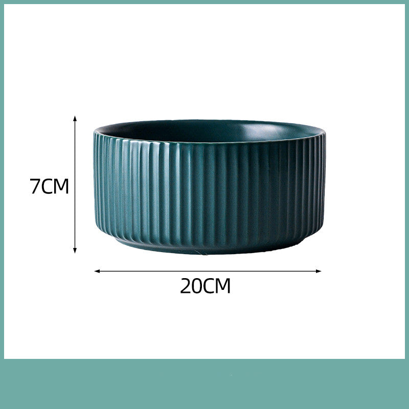 Ceramic Household Bowl Set - Food Safe, Solid Color, 6/8 Inch or Set