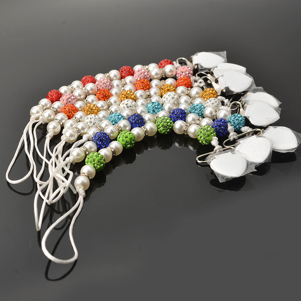 Baby Pacifier Drop-Preventing Chain Clip - Pearl Style, Multiple Colors