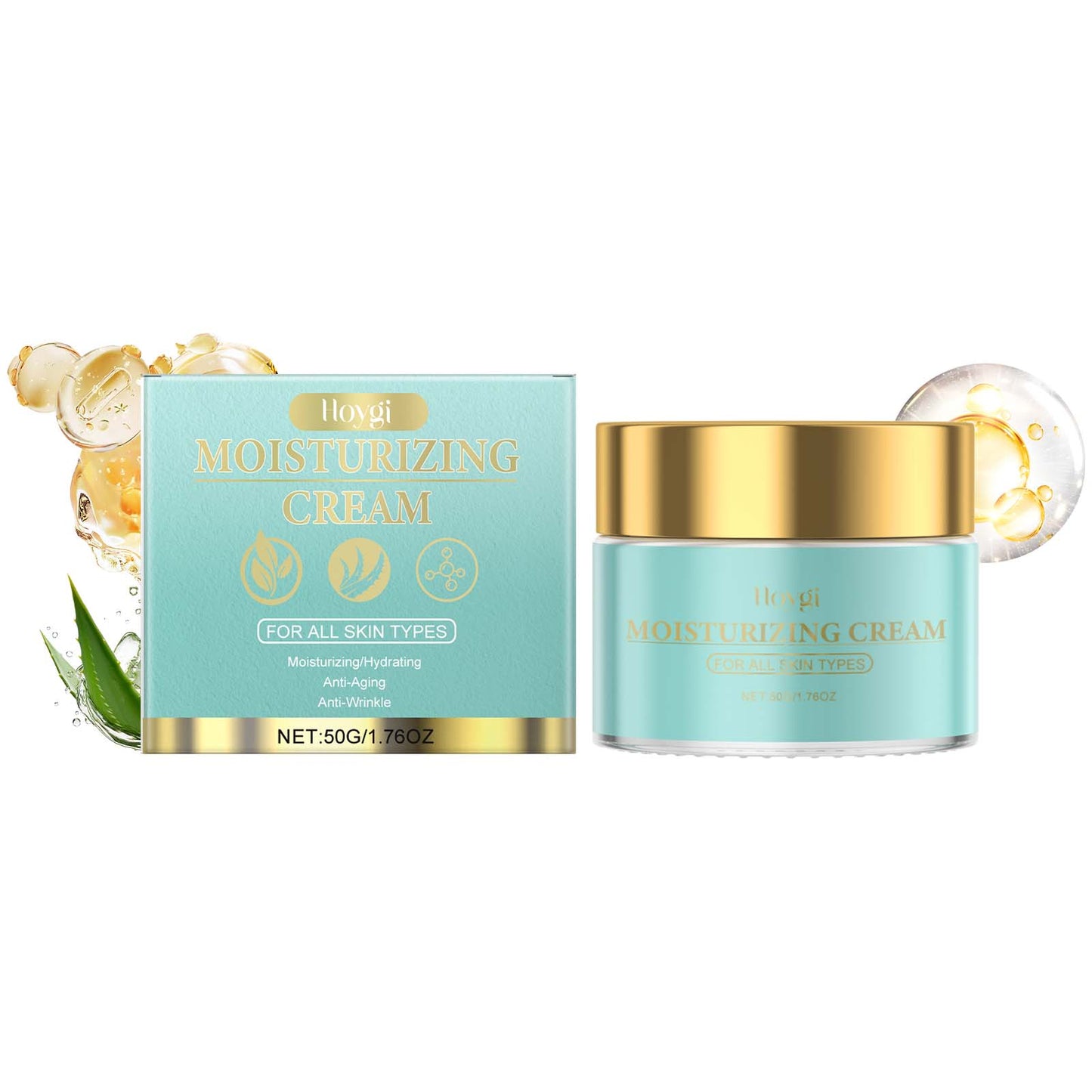 Anti-Aging Facial Moisturizer with Aloe Vera and Vitamin E - 50g