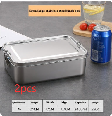 304 Stainless Steel Lunch Box Food Grade with Lid and Partition Options