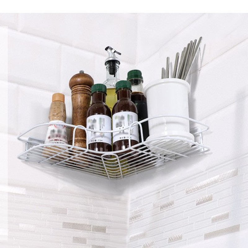 No-Drill Wall-Mounted Storage Rack with Adhesive Hooks, High Load Capacity