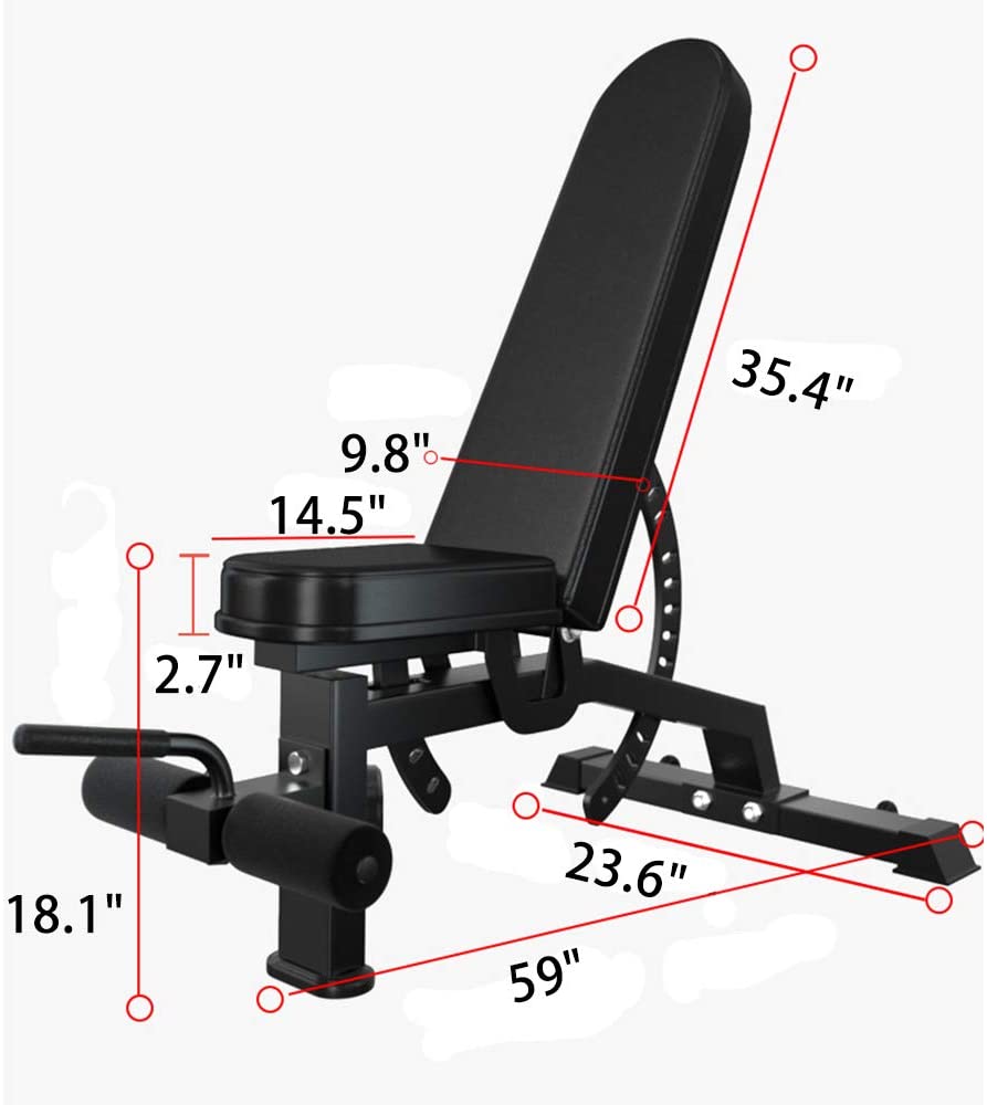 Adjustable Weight Bench for Full Body Workout - Black