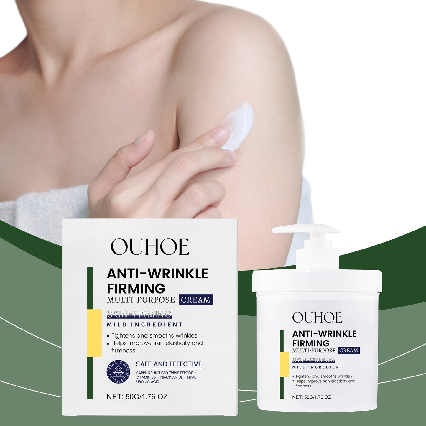 Moisturizing Firming Anti-Wrinkle Facial Cream with Hyaluronic Acid & Collagen