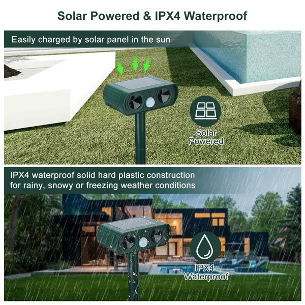 Ultrasonic Rat Repellent Solar Pest Control Device for Gardens & Farms