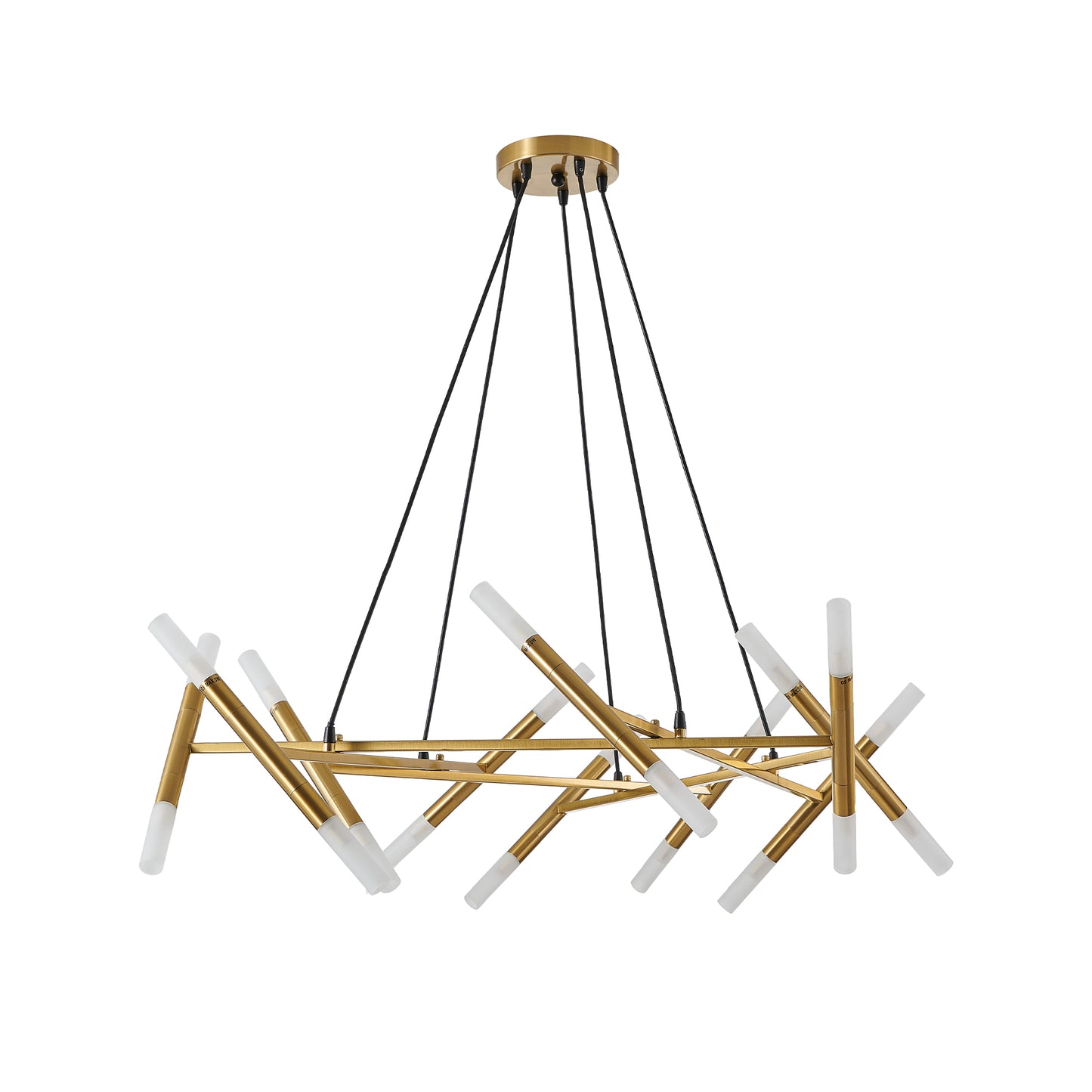 Modern Gold Chandelier Pendant Light Fixture - Adjustable Height