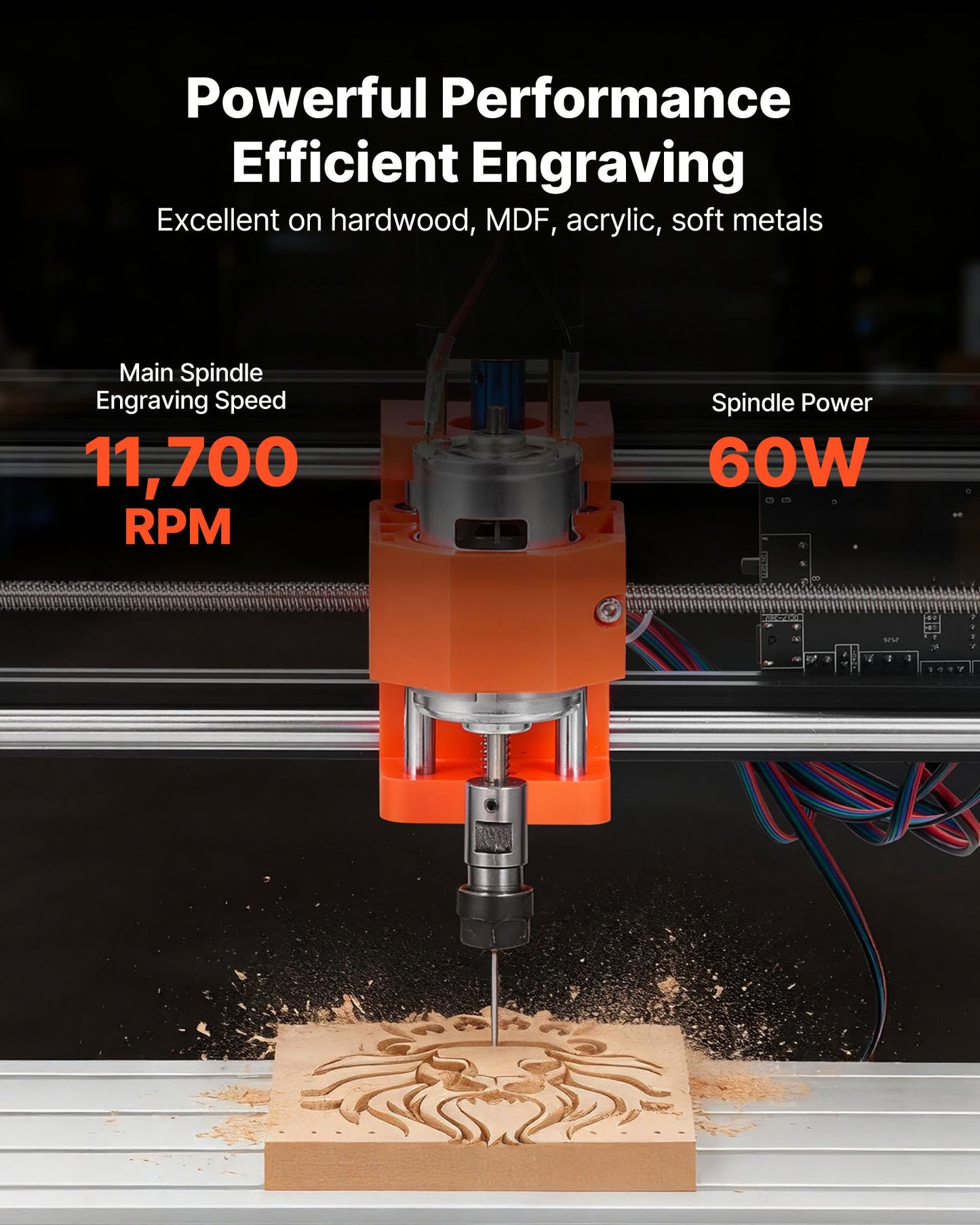 60W CNC Router Machine for Wood & Acrylic Engraving - 300x180mm Work Area