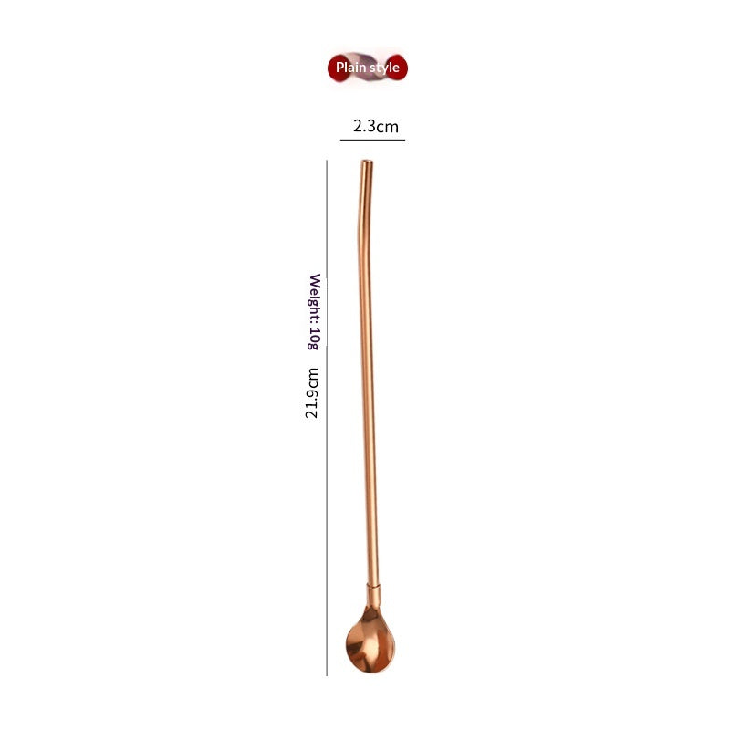 Stainless Steel Straw Spoon Set for Kitchen & Home Storage