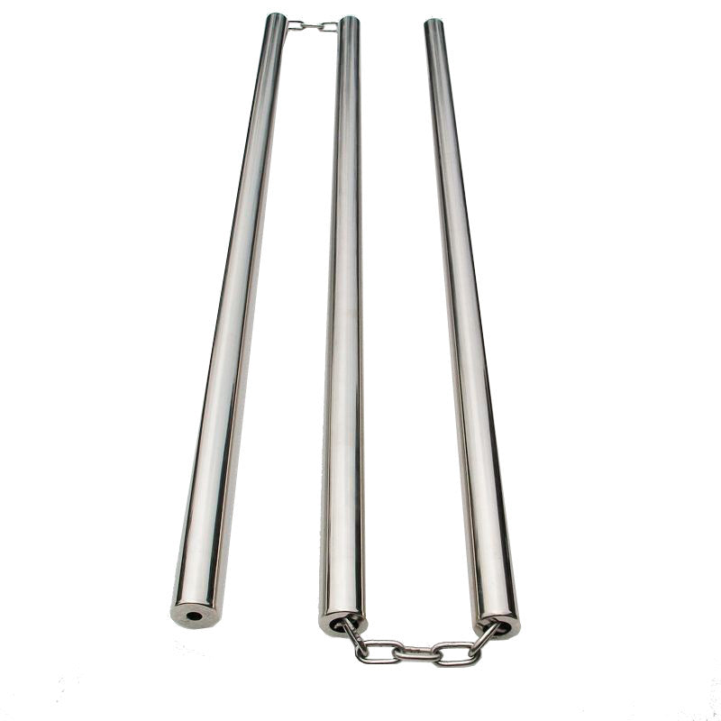 Stainless Steel Flat-Head Performance Staff Three-Section Staff Multiple Sizes