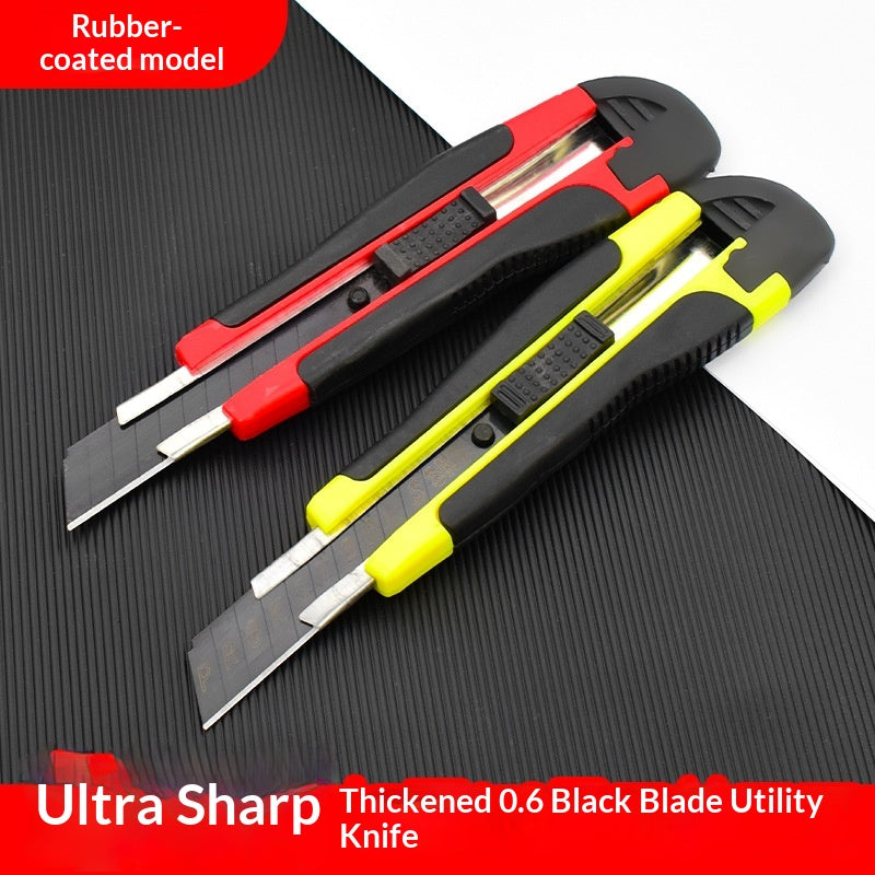 Large Rubber-Grip Utility Knife Holder Set - Heavy Duty Blade Storage