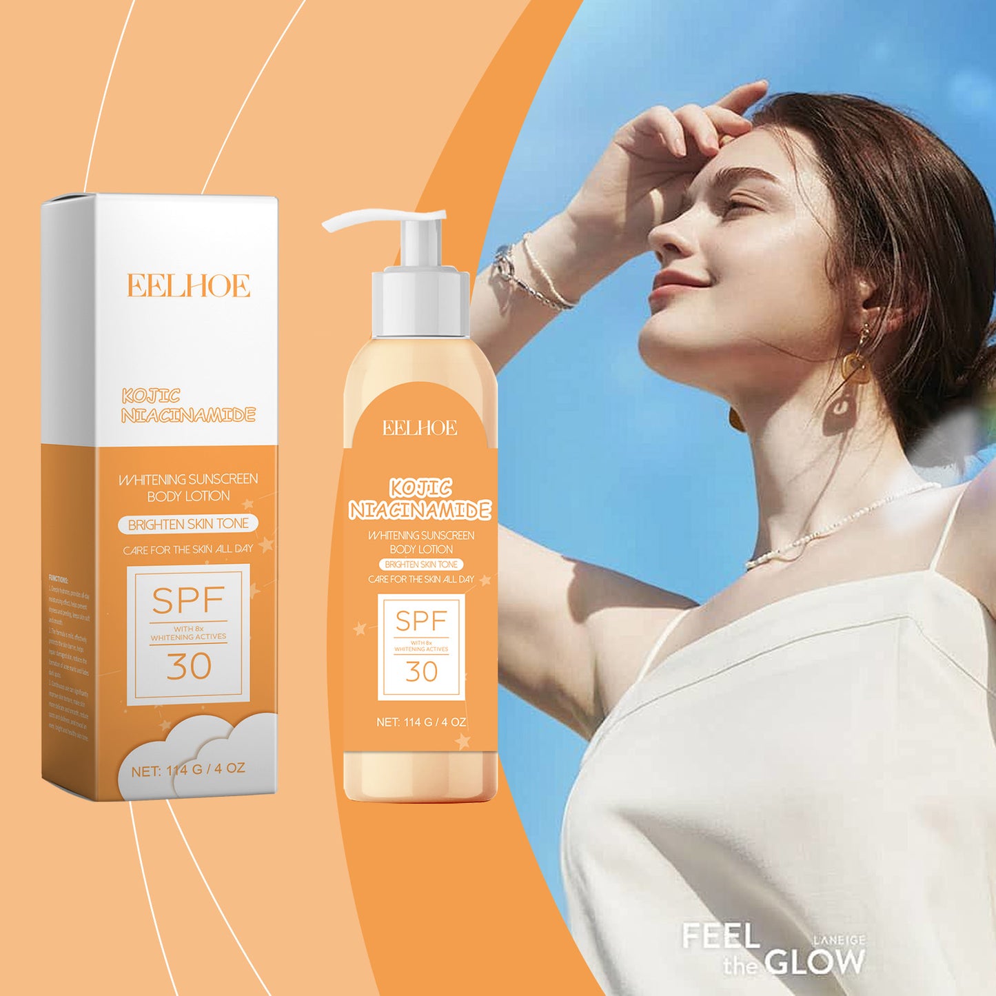 Brightening Sunscreen Body Lotion with Niacinamide - Moisturizing Formula