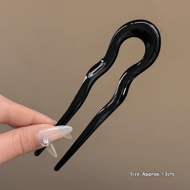 Acrylic Women's Hairpin Back Updo Pin Geometric Retro Style Hair Accessory
