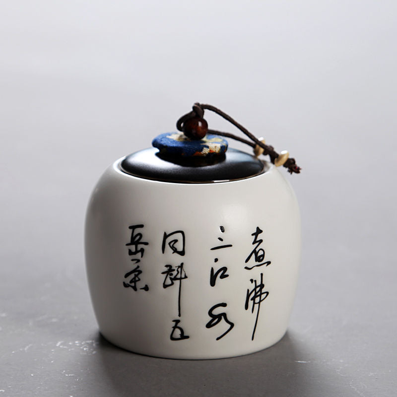 Ceramic Tea Pot Small Airtight Storage Jar - Purple Sand, 10x9cm
