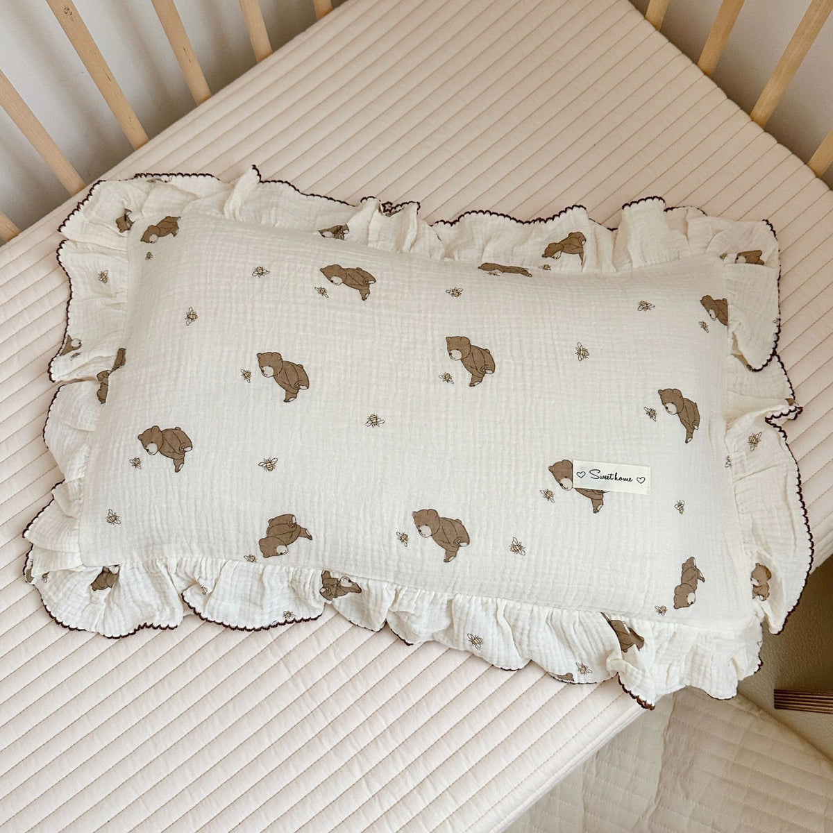 Korean Floral Cotton Gauze Pillowcase - Soft Home Bedding