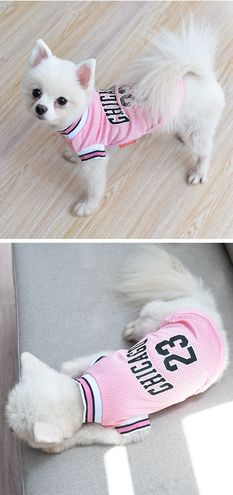 Large Mesh Basketball Dog Vest - Summer Pet Clothes for Active Dogs