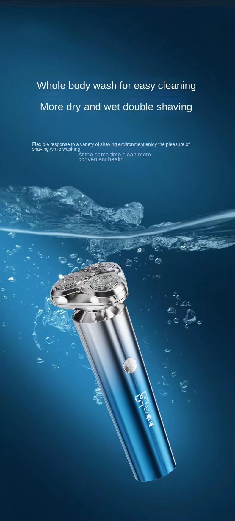 Men's Portable Electric Shaver with Triple Floating Blades