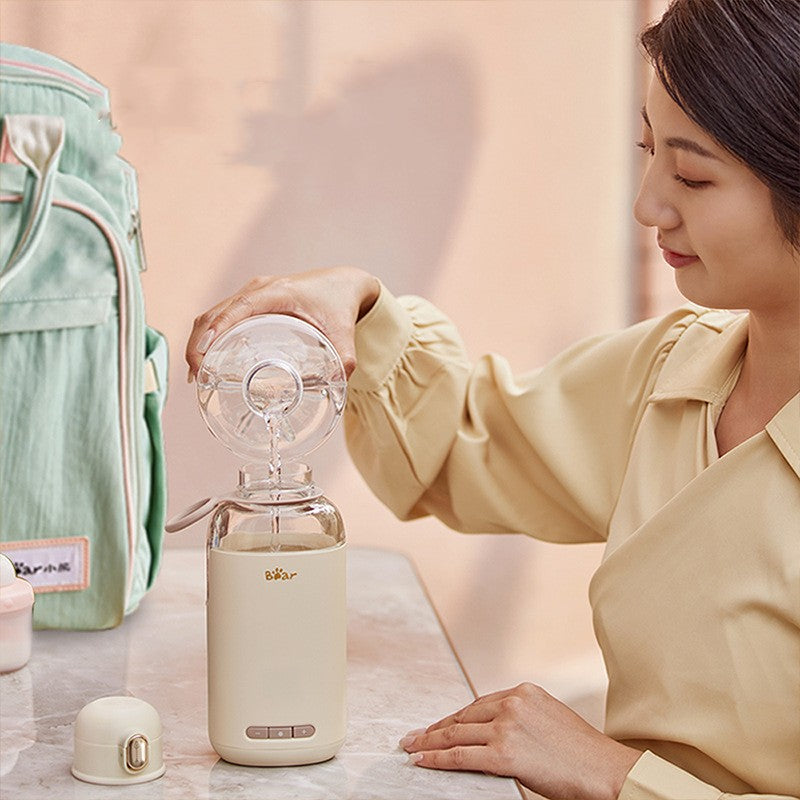 Wireless Portable Milk Mixer Cup with Thermostat USB & Beige