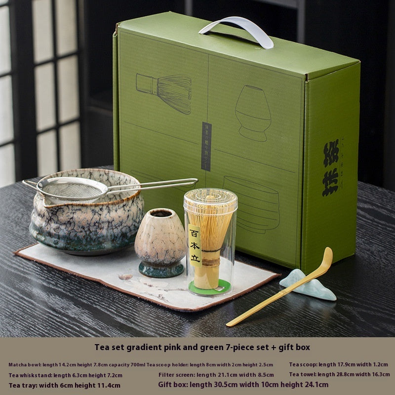 Japanese Style Matcha Bowl Set with Whisk and Accessories - Ceramic Tea Ceremony Kit