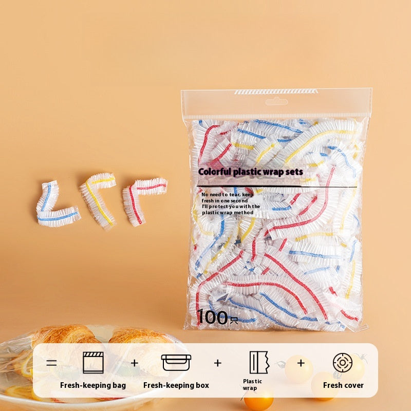 Disposable Food Grade Plastic Cover Pack - Elastic Fresh-Keeping Wrap