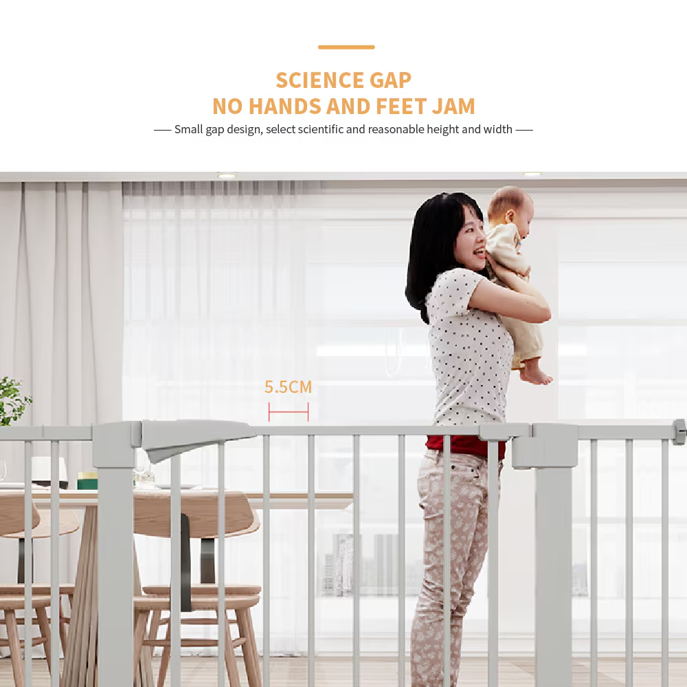 White Child Safety Gate for Baby Door Barrier with Extensions - Baby & Pet Gate