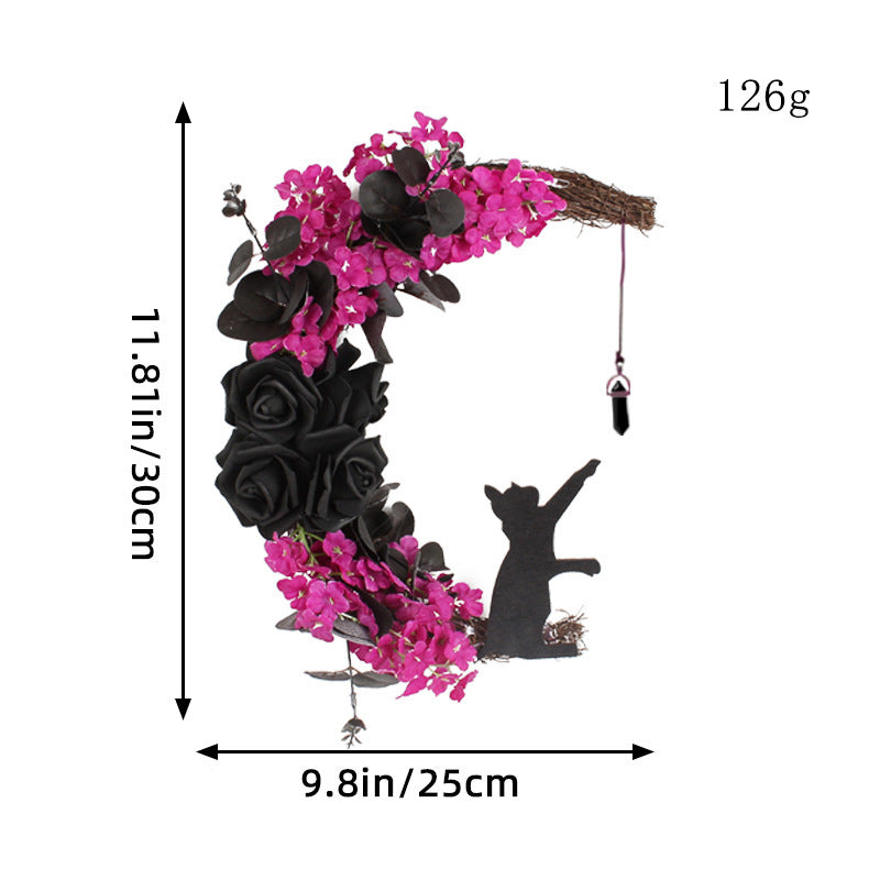 Moon Cat Garland Door Pendant - Flowers