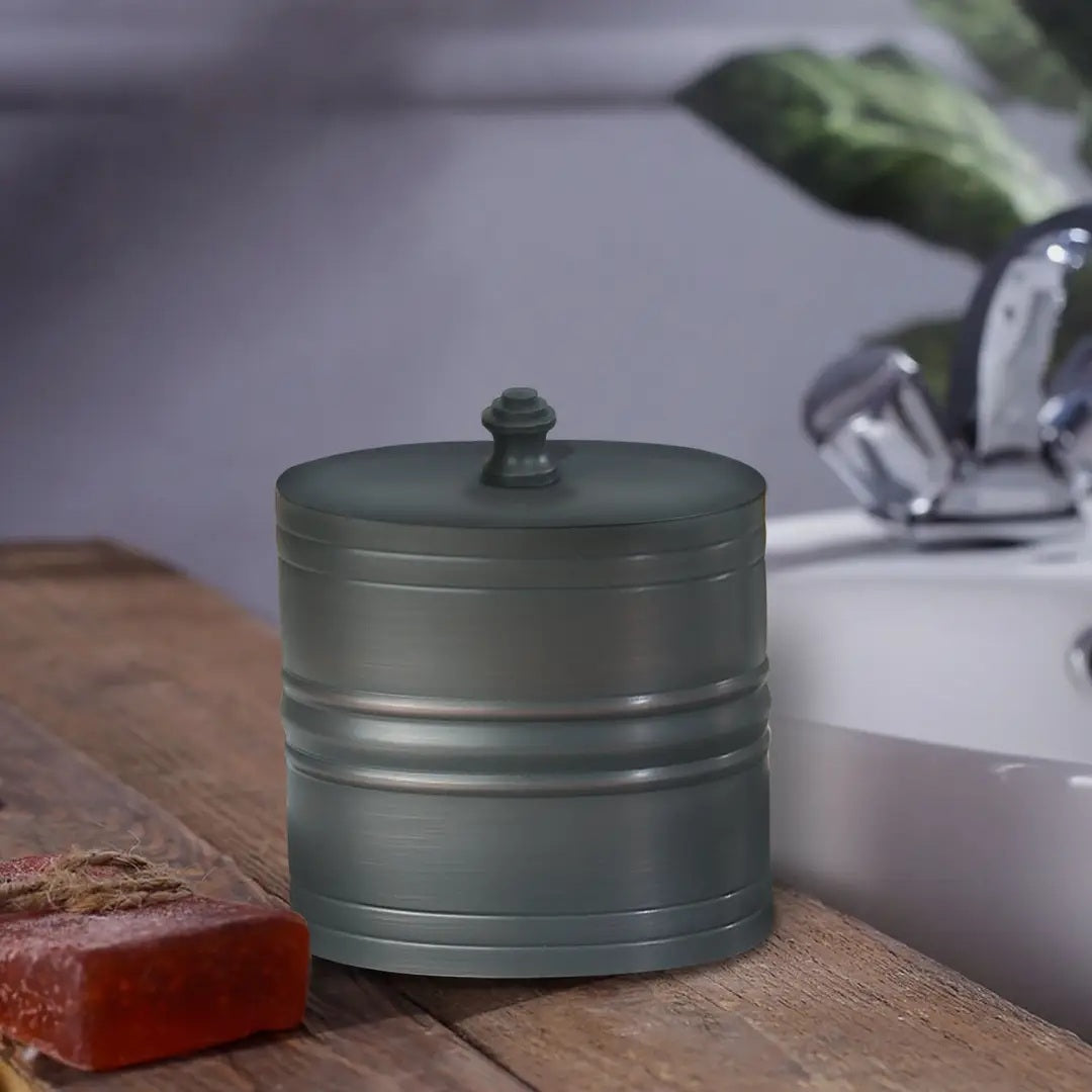 Stainless Steel Vanity Jar Stylish Storage For Cotton Swabs,Sponges &