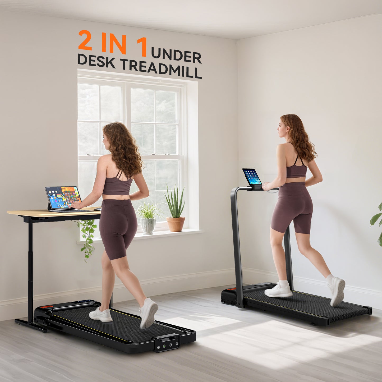 Foldable Under Desk Treadmill with Remote Control & LED Display