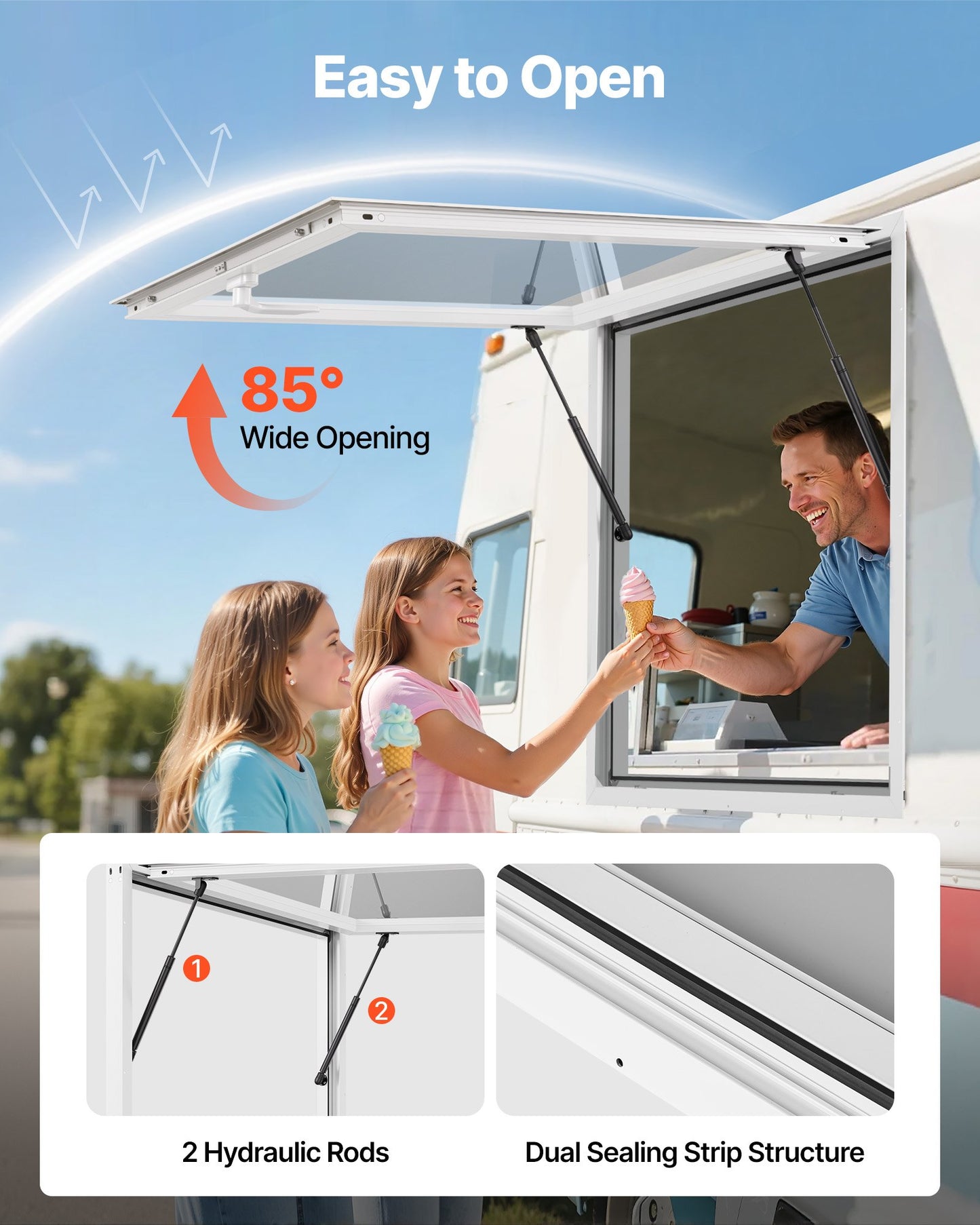 36x36 Inch Concession Window Awning for Food Trucks