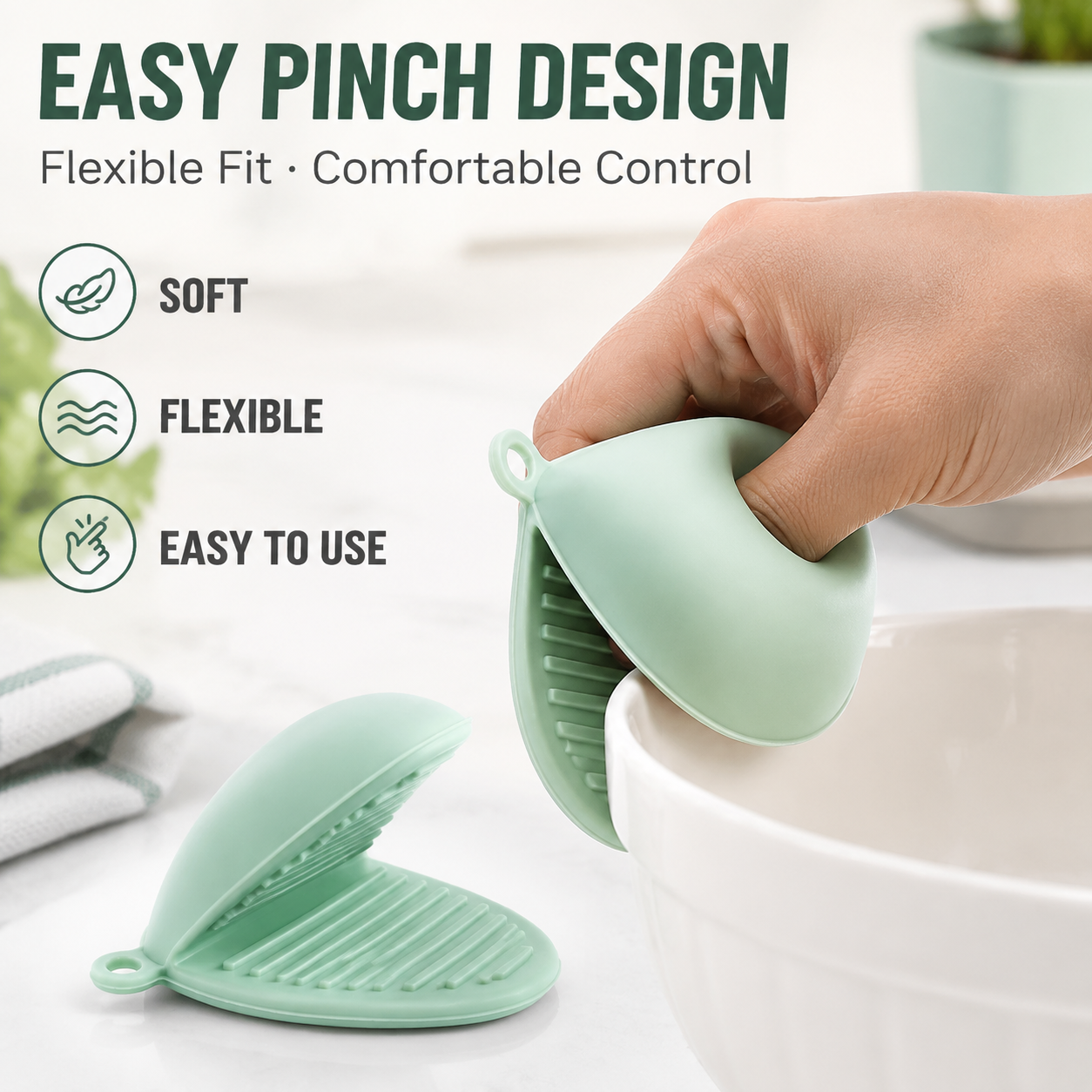 Heat-Resistant Silicone Oven Glove Clips - Anti-Scalding Non-Slip Baking Accessories