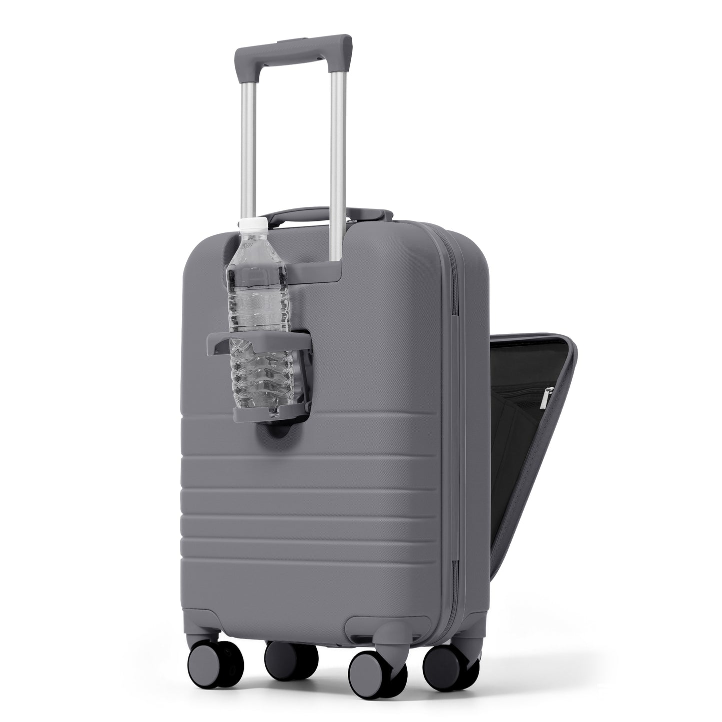 4-Piece Luggage Set with USB Charging Ports - Grey