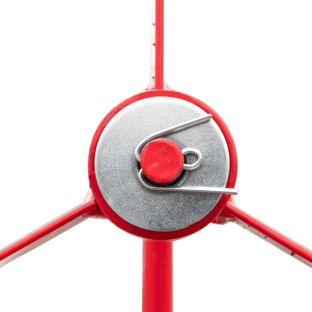 8FT Weather Resistant Garden Windmill with Steel Frame - Red Decorative Windmill for Lawn & Yard