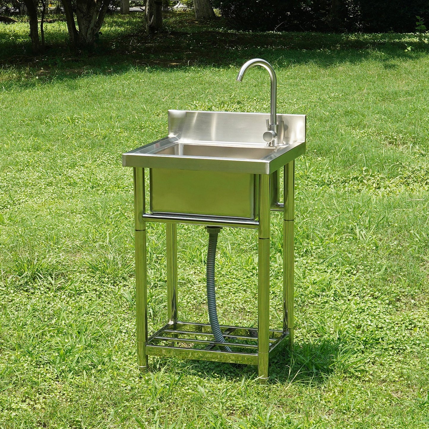 Stainless Steel Utility Sink with Faucet - 16 x 13 x 8.7 In