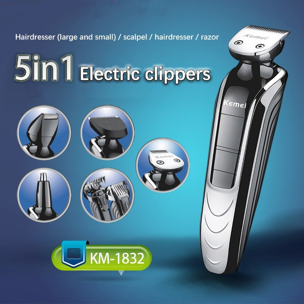 5-in-1 Electric Hair Clipper & Nose Trimmer Shaver