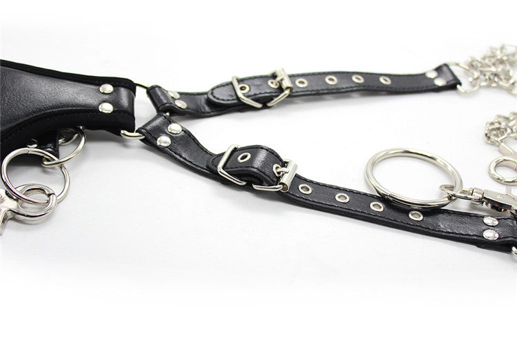 Leather Bondage Strap for Adult Wellness - Simple Black Leather Restraint