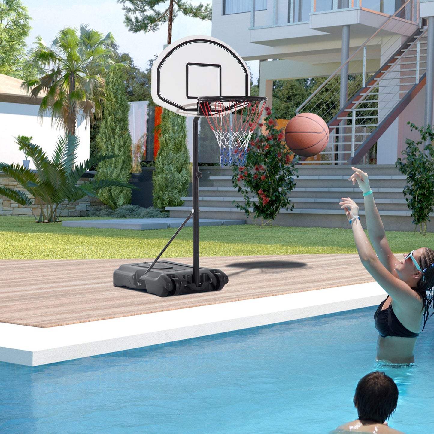 Height Adjustable Portable Basketball Hoop with 30" Backboard