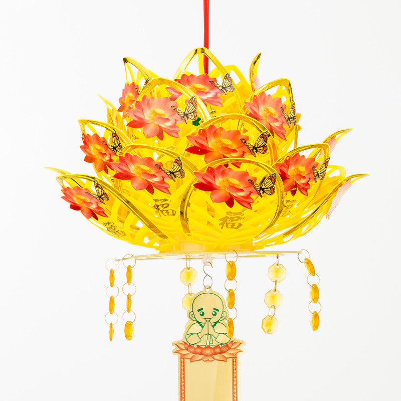 Lotus Lamp Buddha Worship Decorative Lantern for Festivals and Weddings