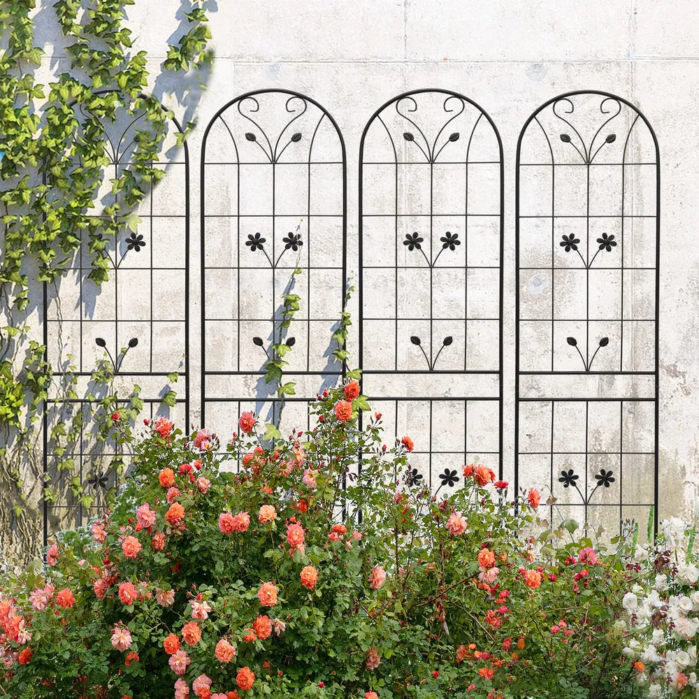 Metal Garden Trellis 86.7" x 19.7" - Rustproof Support for Climbing Plants