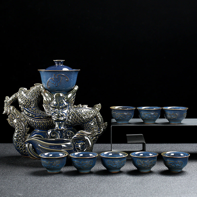 Ceramic Tea Set with Full Accessories - Semi-Automatic Style, Multiple Colors