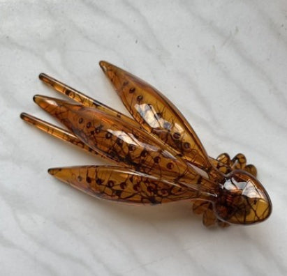 Resin Hairpin with Orchid Design - 127mm